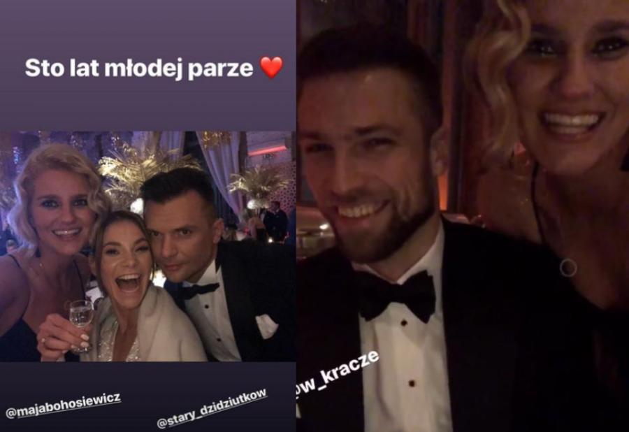 Zofia Zborowska i Andrzej Wrona na ślubie Mai Bohosiewicz