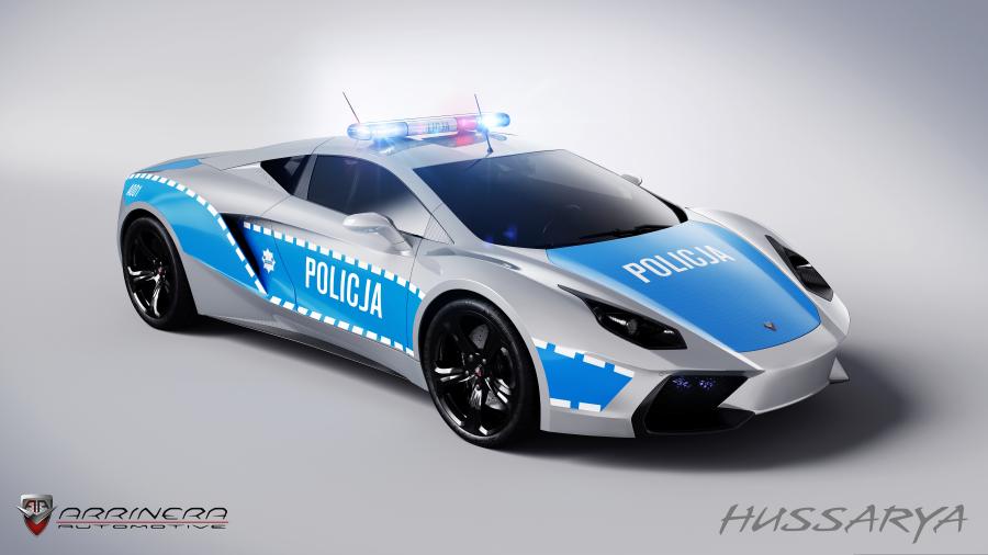 Arrinera hussarya w barwach polskiej policji