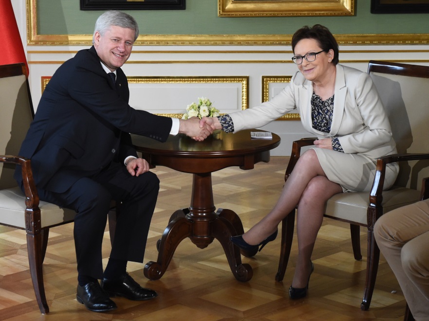 Premier Ewa Kopacz i premier Kanady Stephen Harper