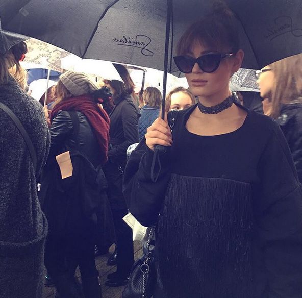 Honorata Skarbek na "czarnym proteście"